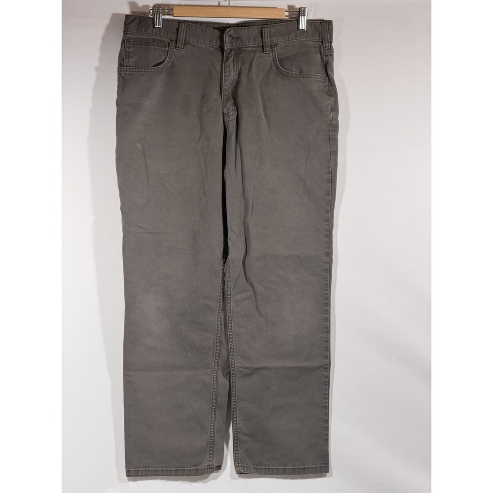 Carhartt Dungaree Work Pants Mens 36x30 Moss Green Canvas Relaxed Fit - Picture 16 of 16